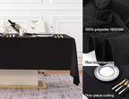 Surmente 10 Pack Black Tablecloth 60 x 102-inch Rectangular Polyester Table Cloth for Weddings, Banquets, or Restaurants