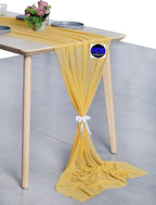 MDS Halloween Chiffon Table Runner - 5 Pack, 29 x 170 Inches, 14ft Each - Sheer Spooky Table Runners for Haunted House Parties, Trick-or-Treat Tables, Witchy Décor, Wedding & Events - Gold