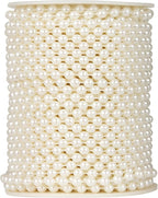 82 Feet Crafts Faux Pearl Roll 6mm Pearl Garland for Wedding Centerpiece Backdrop Christmas Tree and Flowers Decoration DIY (Ivory)