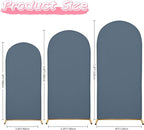 Wedding Arch Covers Arch Backdrop Cover Arch Stand Covers 7.2FT 6.6FT 6FT Set of 3 Arch Cover Spandex Fabric Stretchy Backdrop for Wedding Birthday Party Decoration Baby Shower (Dusty Blue)