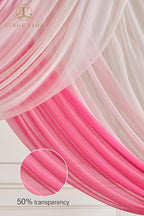 TINGE TIME 3 Panels Wedding Arch Draping Fabric, 30" x 20ft Hot Pink Chiffon Fabric Drapery Sheer Backdrop Curtain for Weddings Ceremony Party Decoration,Wedding Arch Drapes for Weddings Ceremony
