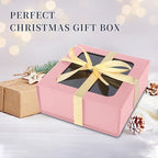 TIACABO Pink Gift Box with Window,7.5"x7.5"x3.1" Bridesmaid Boxe for Gifts Giving,Birthday Gift Boxes with Magnetic,Closure Lid Gifts Boxes for Presents,Cute Box,Luxury for Gift Packaging