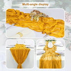 10 Pack Gold Cheesecloth Table Runner 35x120 Inch 10Ft Rustic Gauze Cheese Cloth Table Runner Sheer Cheesecloth Table Runners for Wedding Party Bridal Shower Decoration