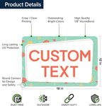 Custom Sign, Custom Street Sign, 11 Font Colors, 13 Font Styles, 4 Hole Options, 22 Sizes, 12x18 Inches, Rust Free DiBound, Fade Resistant, Made in USA by My Sign Center (Mid-Century Modern 2)