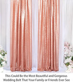 ShinyBeauty Sparkle Backdrop Curtain 2 Panels Set Sequin Photo Backdrop 2FTx8FT Sequin Backdrop Curtain Pack of 2-1220S (2FTx8FT 2Pack, Blush)