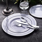 WDF 160 Pieces Silver Plastic Silverware - Silver Disposable Silverware - Plastic Silverware Heavy Duty - 80 Forks 40 Knives 40 Spoons - Disposable Cutlery Perfect for Christmas Wedding/Party