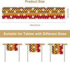 Vintage Floral Table Runner,60s 70s Colorful Retro Abstract Hippie Print Table Runner for Kitchen Dining Table Home Party Decoration 13x120 Inch