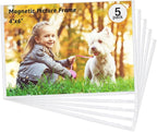 5 Pack Magnetic Picture Frames for Refrigerator, Holds 4 x 6 Inches Photos, Magnet Picture Frames for Fridge, White