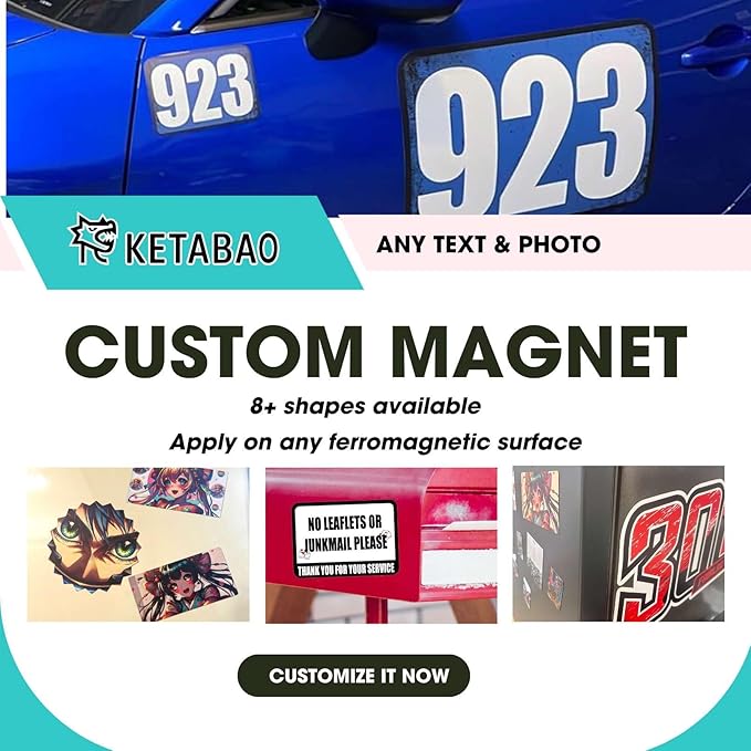 KETABAO – 10" Personalized Car and Refrigerator Square Photo Magnets - Create Customized Photo Magnets for The Office and Kitchen
