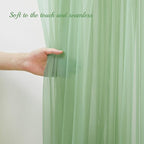 10x10ft Olive Green Tulle Backdrop Curtain for Parites, Sheer Backdrop Curtains for Wedding Baby Shower Birthday Party Photo Shoot Decorations