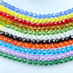 400 PCS 4mm Crystal Glass Beads Round Multiple Faceted Loose Spacer Glass Beads for DIY Handcrafte Bracelet Necklace Earring Jewelry Making(Orange)