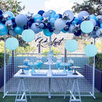 BEISHIDA 8-Inch Light Blue Round Paper Lanterns Decorative Hanging Asia Chinese Japanese Paper Lanterns Lamp for Birthday Wedding Baby Shower Home Decor Party Decoration（6 Packs）