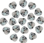 PATIKIL 20 Pcs Natural Heart Shaped Crystal Stone, 0.6 Inch Mini Polished Love Gemstone Crystal, Pocket Rock Engraved Worry Stones for Women Gifts Meditation, Tianshan Blue