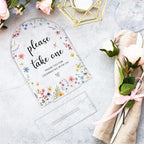 Wedding Sign Decor, Please Take One Sign, 5x7 Inch Arch Acrylic, Wedding Sign for Reception & Event, Bridal Shower Decorations, Wedding Table Sign Accessories for Anniversary And Party (Flower)
