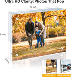 5 Pack 8x10 Acrylic Picture Frames - 20% Thicker Double Sided Magnetic Frame with UV Protection - Freestanding Clear Frameless Display for Tabletops - Modern Photo Frame Set for Home & Office Decor