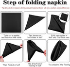 ANECO 12 Pieces Satin Napkins Soft Dinner Napkins Square Table Napkins 17 x 17 Inches for Restaurant Weddings Party Dinner Decoration (Black)