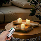 Topstone 12pcs Flickering Flameless Candles,Battery Operated LED Candles with Timer & Dimmable Function,Fake Candles,Remote Control Tea Lights, Perfect for Home Decor, Wedding, Christmas Decorations