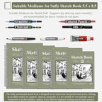 Sketch Book 5.5 X 8.5 inch, Artist Sketch Pad (Pack of 3), 300 Sheets (68lb/100gsm) Spiral Bound Sketchbook, 100 Sheets Each, Acid Free Drawing Paper, Suitable for Adults & Teens