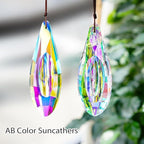 HDCRYSTALGIFTS 2pcs 120mm/5'' Large Crystal Prisms Suncatcher for Window Hanging, AB Crystals Sun Catcher Indoor Window, Rainbow Maker Crystal Stick Prisms for Balcony,Kitchen,Garden Decoration