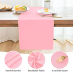 2 Pack Pink Small Short Table Runner 12 x 24 Inch Solid Color Runners Coffee Table Dresser for Daily Party Home Decoration