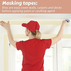 Masking Tape Bulk General Purpose Masking Painting Tape 55 Yards for Painting Home Office School Stationery Arts Crafts Basic Use, Easy Removal(4 Rolls,4 Inch)