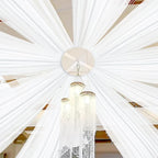 DUOBAO 6-Panel Chiffon Wedding Backdrop Drapes 5x10FT - Semi-Sheer White Fabric Ceiling & Stage Decor for Ceremony, Party, Outdoor Events