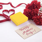 Gift Box Necklace Earring Ring Set, 12 Pieces Square Cardboard Jewelry Boxes, Cotton Filled Paper Case (3.5x3.5x1.25 Inches) (Yellow)