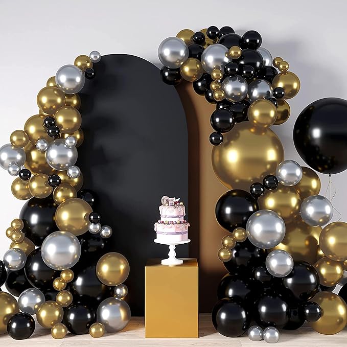 Wedding Arch Covers Spandex Arch Backdrop Covers 6.6FT Arch Stand Cover Arch Covers Stretchy Backdrop for Wedding Birthday Party Decoration Baby Shower (Black, Cover Only)