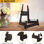 2 Pack 10 Inch Plate Display Stands - Wooden Picture Frame Holder for Books, Photo, Platter | Tabletop Decorative Stand