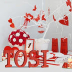 TONIFUL 8 Inch Red Glitter Letter T Table Centerpiece A-Z Red Birthday Party Decorations,Red Alphabet T for Birthday,Chrismas,Graduation,Bridal Shower,Wedding,Anniversary Party Supplies