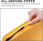Snekdy premium 1024-pocket trading card binder, 16-pocket cards album, waterproof PU-leather Cover album with side loading, holds gaming, baseball, basketball & sports cards (Yellow)