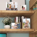 4x6 Acrylic Picture Frames, 20mm Thick Clear Frameless Magnetic Photo Frames, Double Sided Transparent Square Frame Gift for Desktop Display(3 Pack)