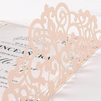 50pcs Blush Pink Wedding Invitations With Envelopes and Rsvp Cards 5x7 Inches Laser Cut Wedding Invitation Pockets for Bridal Shower QuinceañEra Engagement Birthday Invites
