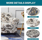 KRFOONN 2 Piece Chair Covers Printed Sofa Covers Couch Covers Washable Armchair Sofa Couch Slipcover Furniture Protector with Elastic Bottom for Living Room (Armchair, 03), Small