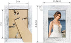 5x7 Picture Frame Set of 4, High Definition Glass Distressed White Frame, 5 x 7 Wood Photo Frames for Tabletop Display and Wall Mounting