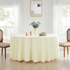 Round Tablecloth 120 Inch Tablecloth 10 Pack Ivory Table Cloths Washable Decorative Polyester TableClothes Cover for Dining Table Banquets Buffet Parties and Wedding