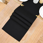 2 Pack Black Long Table Runner 12 x 108 Inch Solid Color Farmhouse Runners Coffee Table Dresser for Daily Party Home Decoration