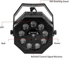 Party Light, Sound Activated DJ Lights with Remote Control, 9 LED Colorful Strobe Disco Light for Indoor Club Parties KTV Halloween Christmas Birthday Decorations Outdoor Glow
