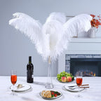 Larryhot White Large Ostrich Feathers - 28-30 inch 10pcs Feathers for Vase,Wedding Party Centerpieces and Home Decorations (White)