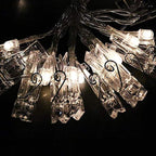 Dopheuor Photo Clip String Lights LED Fairy Clip String Lights Hanging Photo Pictures Battery Operated for Gifts Patio Christmas Bedroom Wedding Birthday Party Halloween Festival Decor (no Battery)