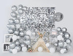 Kate Square Sliver Sequin Wall Panel Backdrop Sliver Glitter Panels Wedding Decoration(Pack of 12)