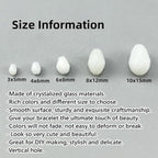 100pcs 8x12mm Teardrop Crystal Glass Beads for Jewelry Making, Faceted Vertical Hole Teardrop Glass Spacer Beads for Wind Chimes Bracelet Earring Necklace DIY Craft(White)