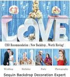 ShinyBeauty Baby Blue Sequin Backdrop 10FTx10FT - Sparkling Light Blue Wedding & Party Photo Background