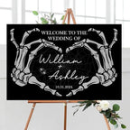 Welcome To Our Wedding Sign, Black Wedding Welcome Sign, Gothic Wedding, Wedding Sign Halloween Wedding, Skull Wedding Sign, Gothic Love Wedding Welcome, Gothic Wedding Welcome Sign