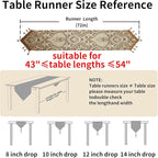 Luxury Vintage Design Table Runners 72 inches Long Embroidery Jacquard Fabric with Multi-Tassels Table Runners for Dining Room Dresser Wedding Holiday Party Fireplace Decorations (Coffee, 12X72inch)