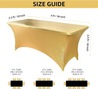 2-Pack 8ft Spandex Table Covers for Rectangle Folding Tables - Washable Elastic Tablecloth - Ultimate Fitted Table Protector for Birthday Parties, Trade Shows, Banquet