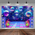 Dance Party Backdrop Retro 80s 90s Theme Stage Dance Ball Music Birthday Party Decoration DJ Photography Background 15 x 10 ft for Baby Shower Picture Photo Shoot Polyester Fabric,Multi1