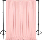 DWCN 10x8 FT Blush Pink Backdrop Curtains for Parties, Photography Backdrop Drapes with Rod Pockets for Wedding Decorations Stage Birthday Family Gatherings, 2 Panels 5ft x 8ft