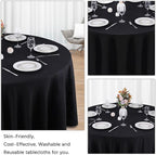 8 Pack Black Round Tablecloths 90 Inch Black Table Cloth Stain and Wrinkle Resistant Reusable and Washable Polyester Fabric for Buffet Wedding Party and Banquet