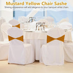 Kinlop 50 Pcs Spandex Chair Sashes Bows Chair BB0C3V65Z6Tands Slider Sashes for Covers Elastic Bands Ties Without Buckle Decorations for Wedding Party Events Ceremony Birthday(Mustard Yellow)